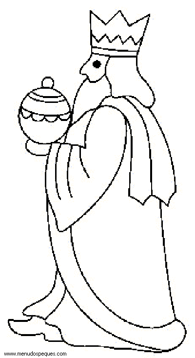 lamina para colorear de Reyes Magos 02