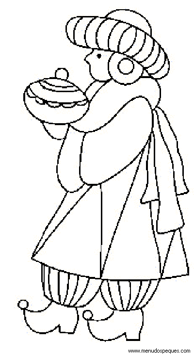 lamina para colorear de Reyes Magos 03