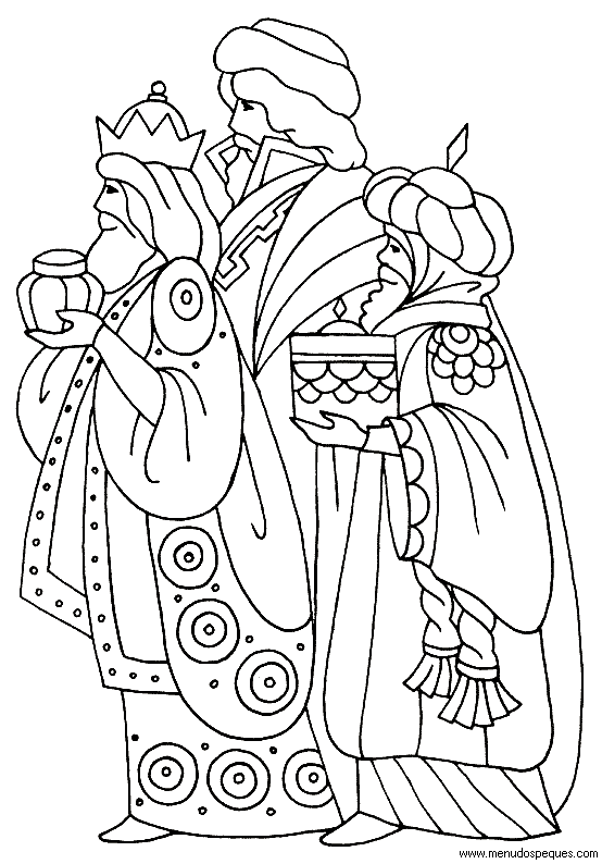 lamina para colorear de Reyes Magos 04
