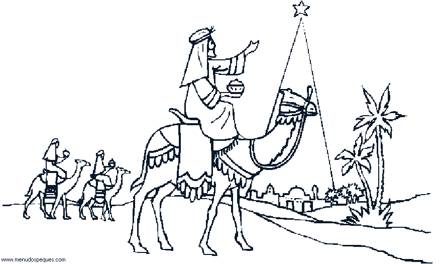 lamina para colorear de Reyes Magos 09