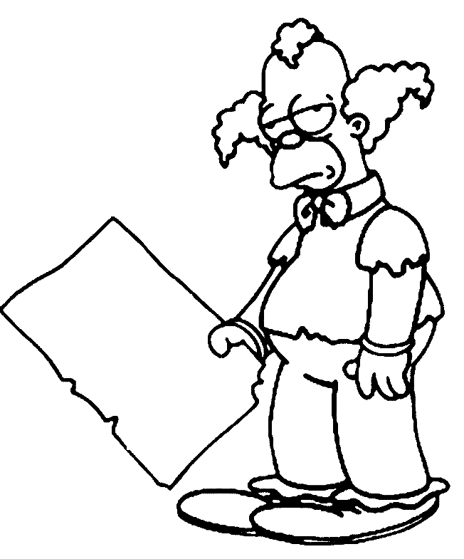 Colorear Los Simpsons: Krusty el payaso.