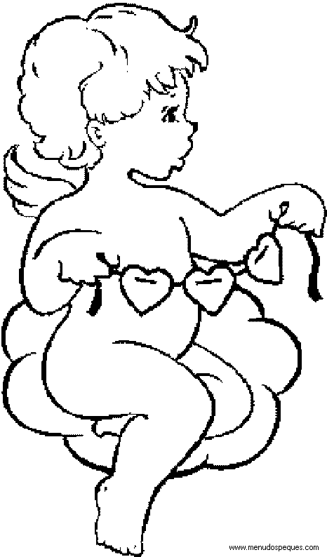 imprimir y colorear l&aacute;minas para el d&iacute;a de San Valent&iacute;n. Cupido de san valent&iacute;n
