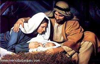 imagen dibujo de niños cantando villancicos con los arboles de navidad