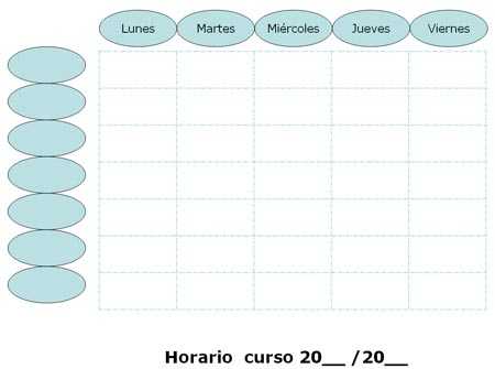 Carteles sobre Los Horarios del Curso