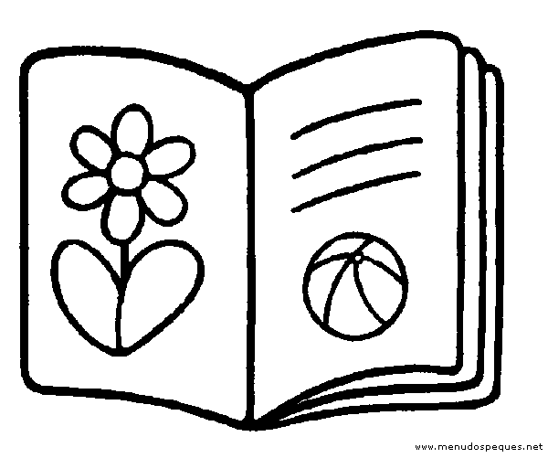 colorear libro para leer con flor y pelota