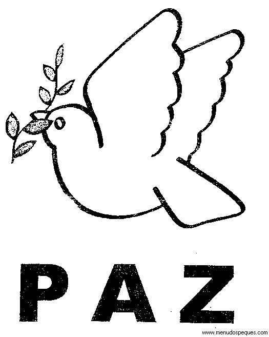 colorear paloma de la paz, día de la paz