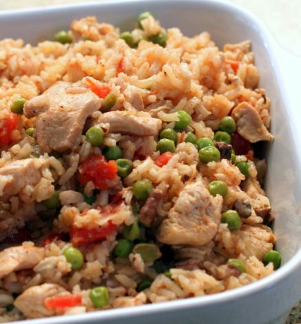 arroz, pollo, tomate