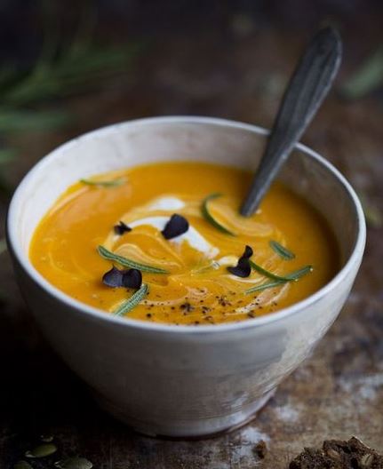 Crema de calabaza asada, zanahoria y jengibre