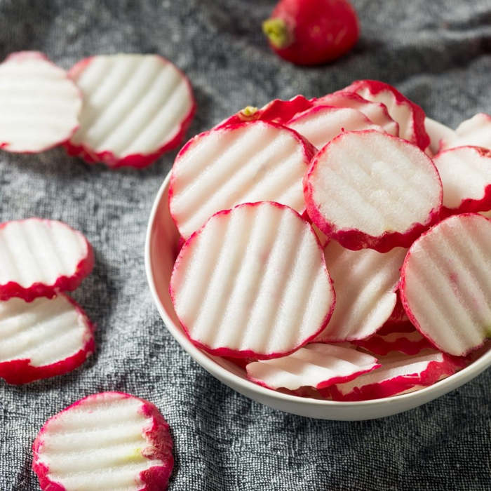 Chips de rábano Keto Low Carb Receta para hacer Chips de rábano Keto Low Carb, bajo en carbohidratos
