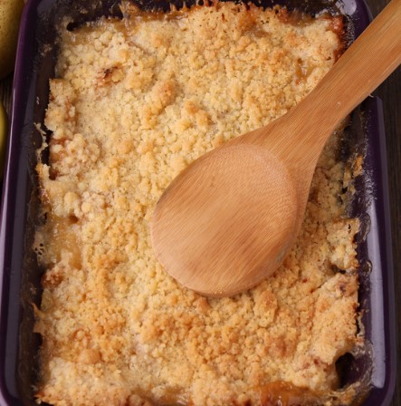 cómo hacer Crumble de caqui con jengibre, kakis, receta