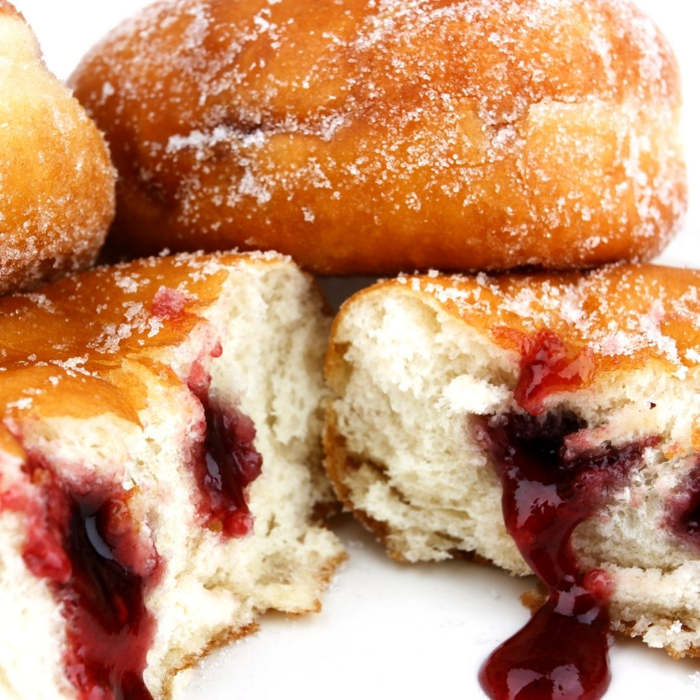 Donuts de mermelada horneados, berlinas