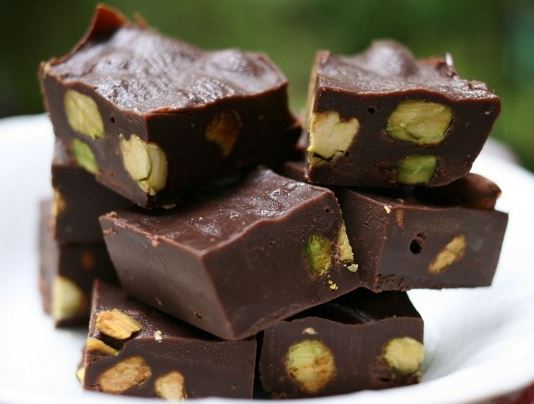 Fudge de chocolate y pistacho