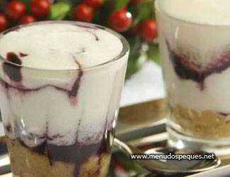 mousse queso arandanos