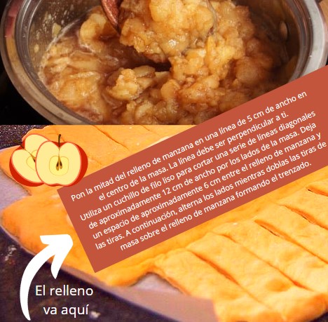 Masa Pan de manzana trenzado relleno