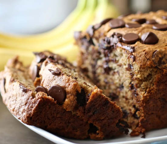 Receta para hacer Pan de plátano con nueces y chispas de chocolate sin gluten