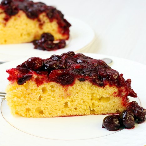 Receta para hacer Pastel al revés de arándanos y naranja