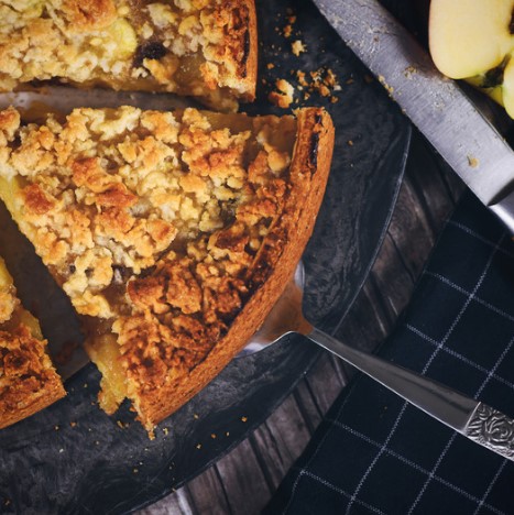 Receta para hacer Bizcocho con Streusel de manzana