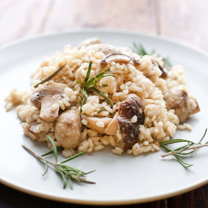 Risotto de champiñones con queso