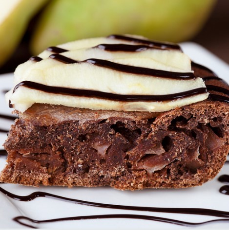 Tarta de chocolate y pera