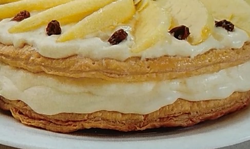 tarta crema manzana hojaldre