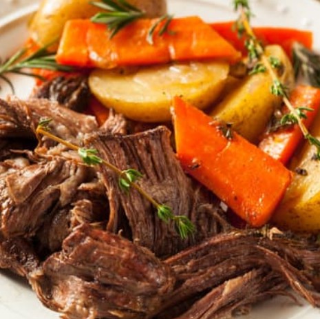 Asado de ternera al vino tinto en Crockpot receta