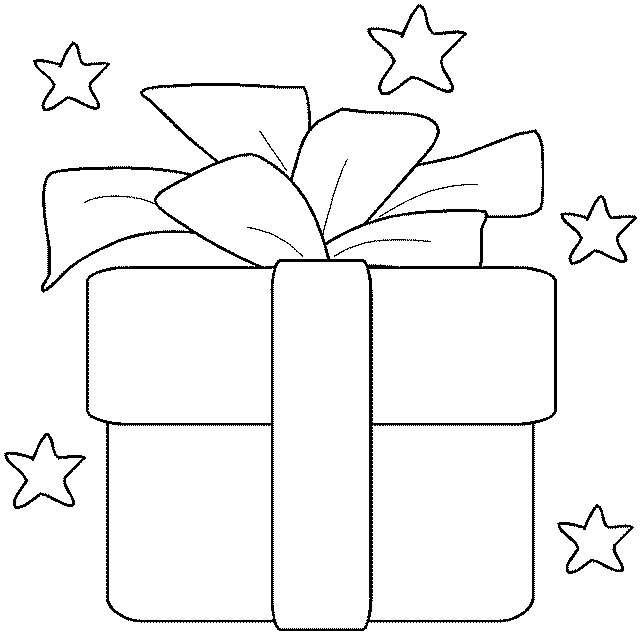 Colorear Dibujo Regalo con Lazo para Navidad