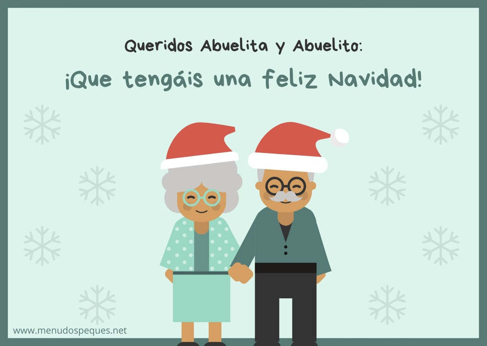 Tarjetas de navidad para niños y abuelos Tarjetas para felicitar a los abuelos navidad