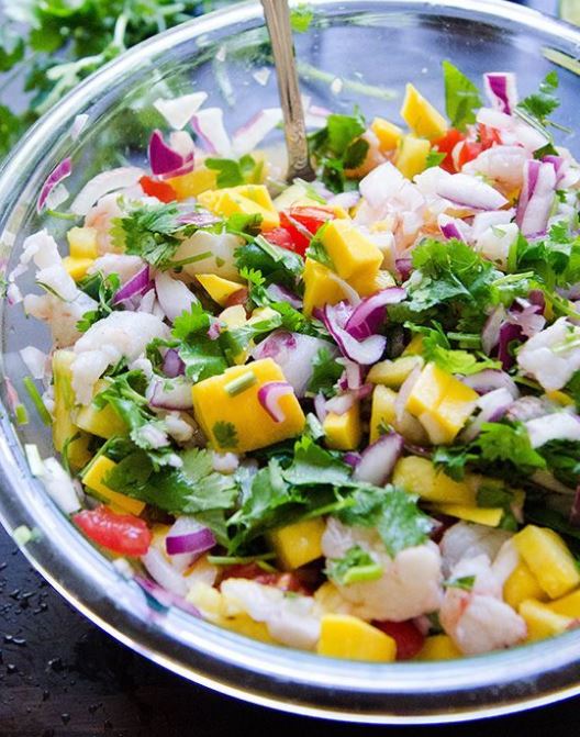 Receta para hacer Ceviche tropical de camarones