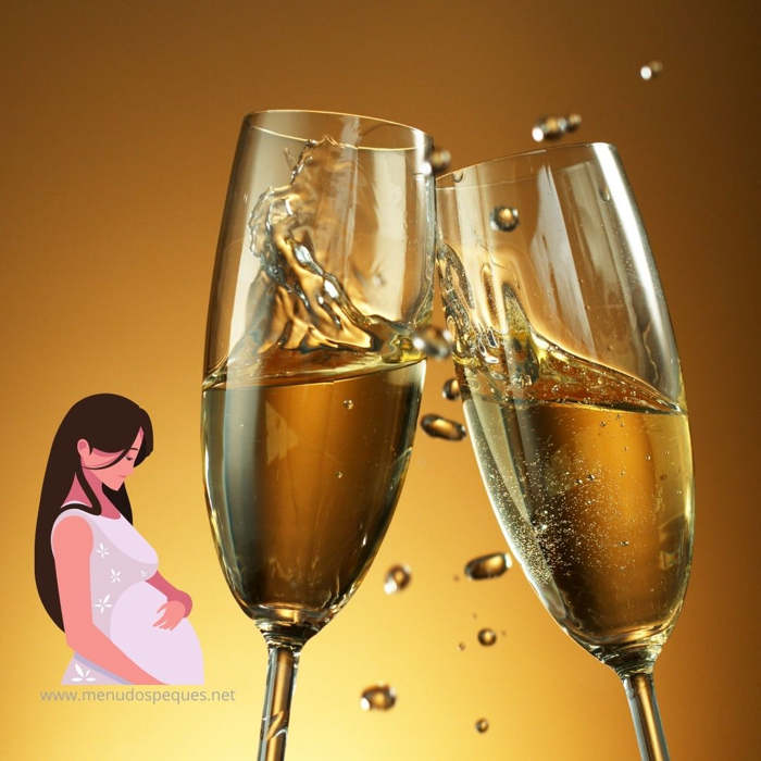 ¿Puede una mujer embarazada beber champán? embarazo champán fin de año, navidad champagne