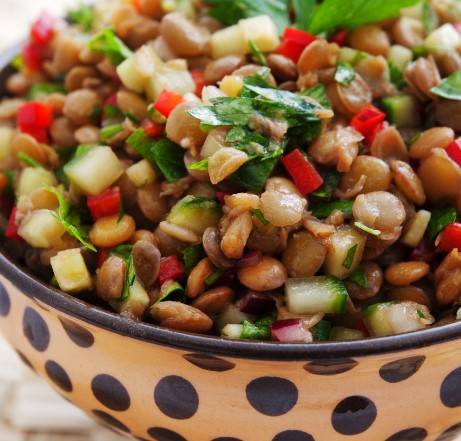 ensalada lentejas salmón