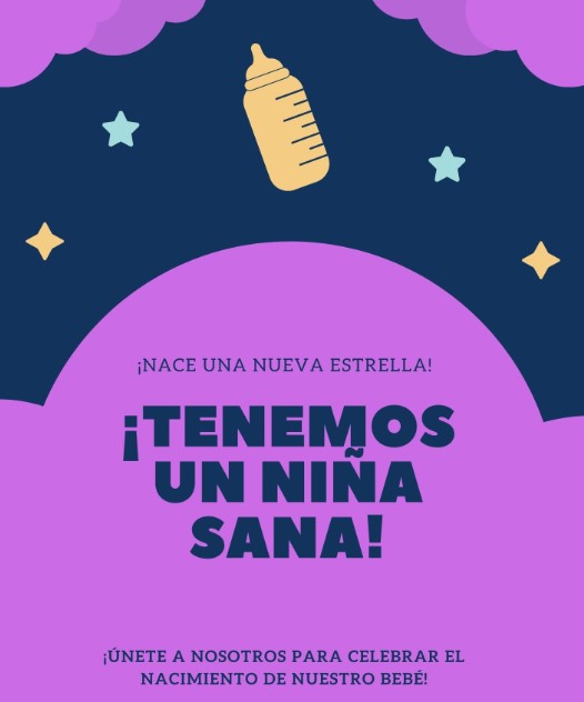 Anuncio nacimiento bebé niña