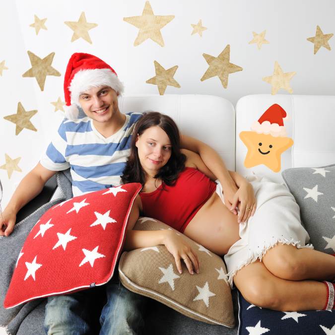 pareja embarazo navidad