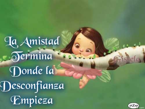 La amistad termina donde la desconfianza empieza