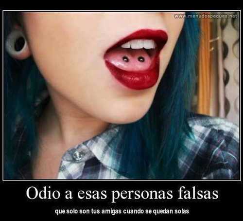 Odio a esas personas falsas