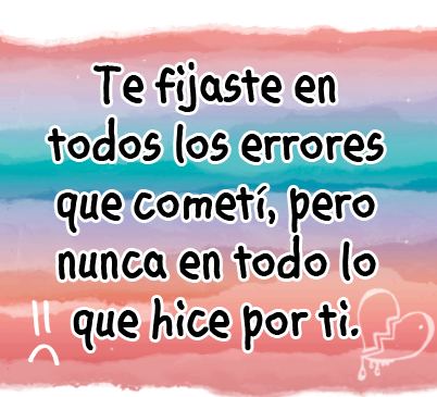 solo viste mis errores