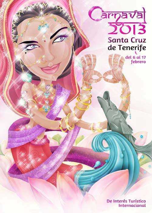 Ritmo y Color cartel anunciador del Carnaval de Santa Cruz de Tenerife 2013