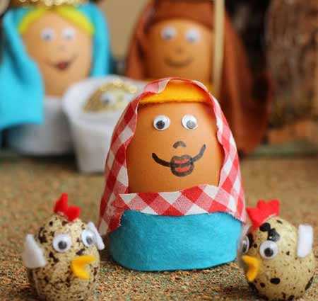 manualidades de navidad fáciles y rápidas con huevos