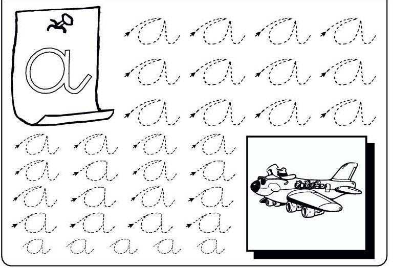 Trazar letra a, grafomotricidad