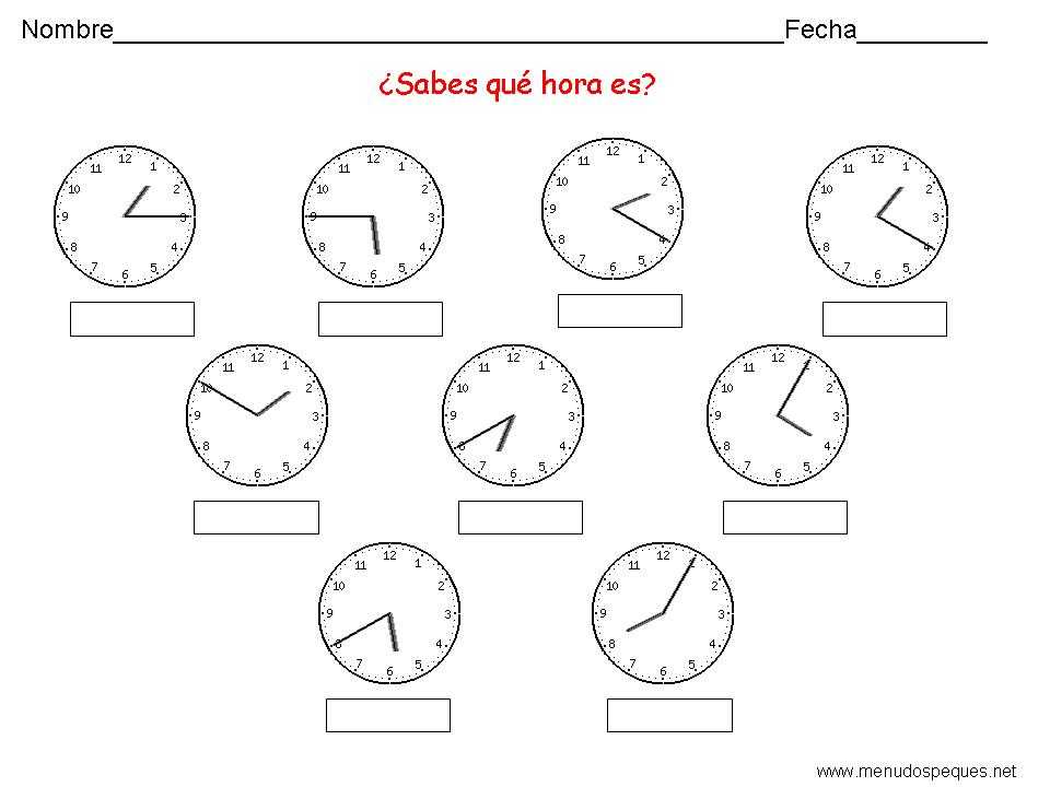 Reloj infantil para 2025 imprimir