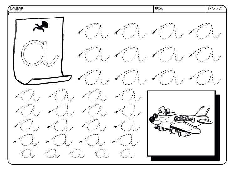 trazos letra a