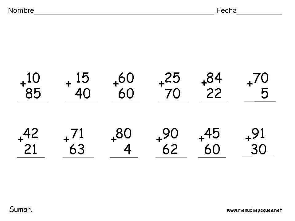 12 sumas restas