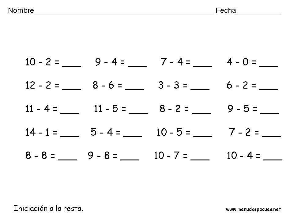 20 sumas restas