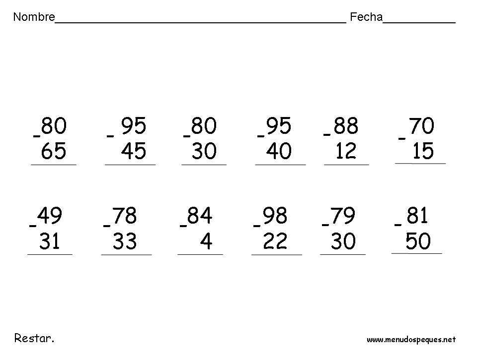 25 sumas restas