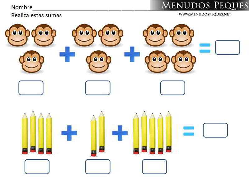 Realizar las siguientes sumas