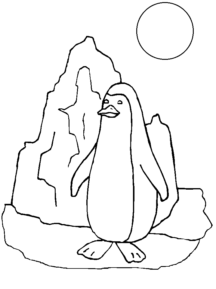 Colorear dibujo Pingüino en iceberg