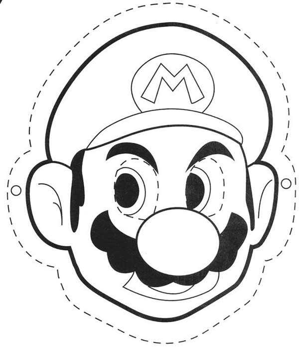 Dibujo Careta de Mario Bros