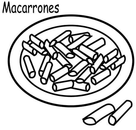 Macarrones para Colorear - Dibujos Alimentos y Alimentación