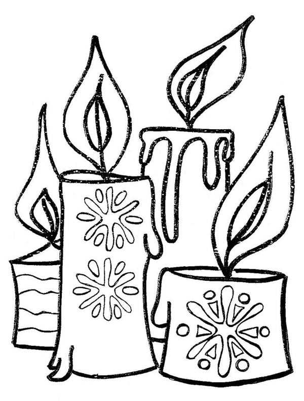 dibujos para colorear velas navideñas - Decoración navidad