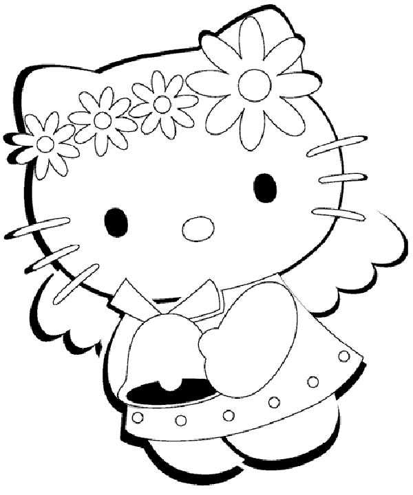 dibujos para colorear Hello Kitty en Navidad