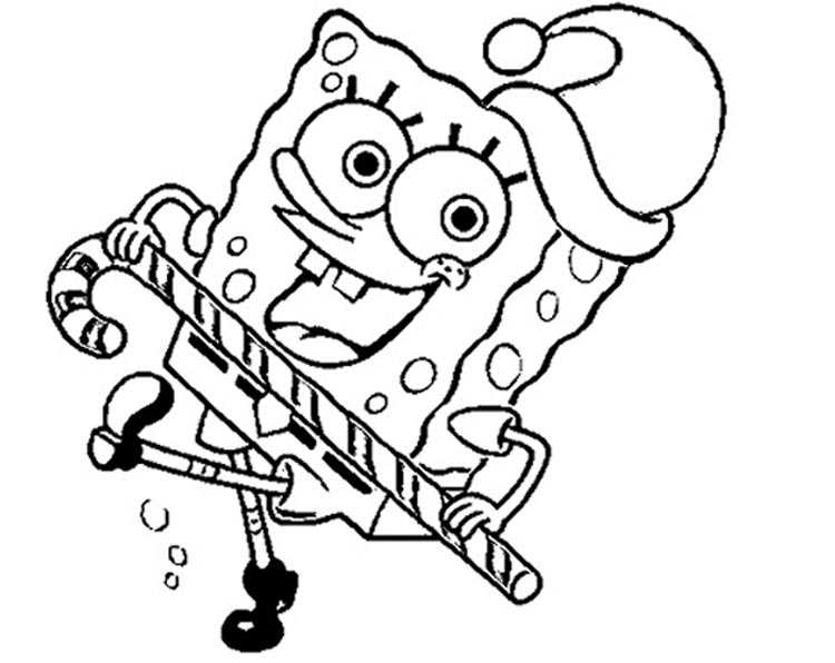 Dibujo Bob Esponja en Navidad